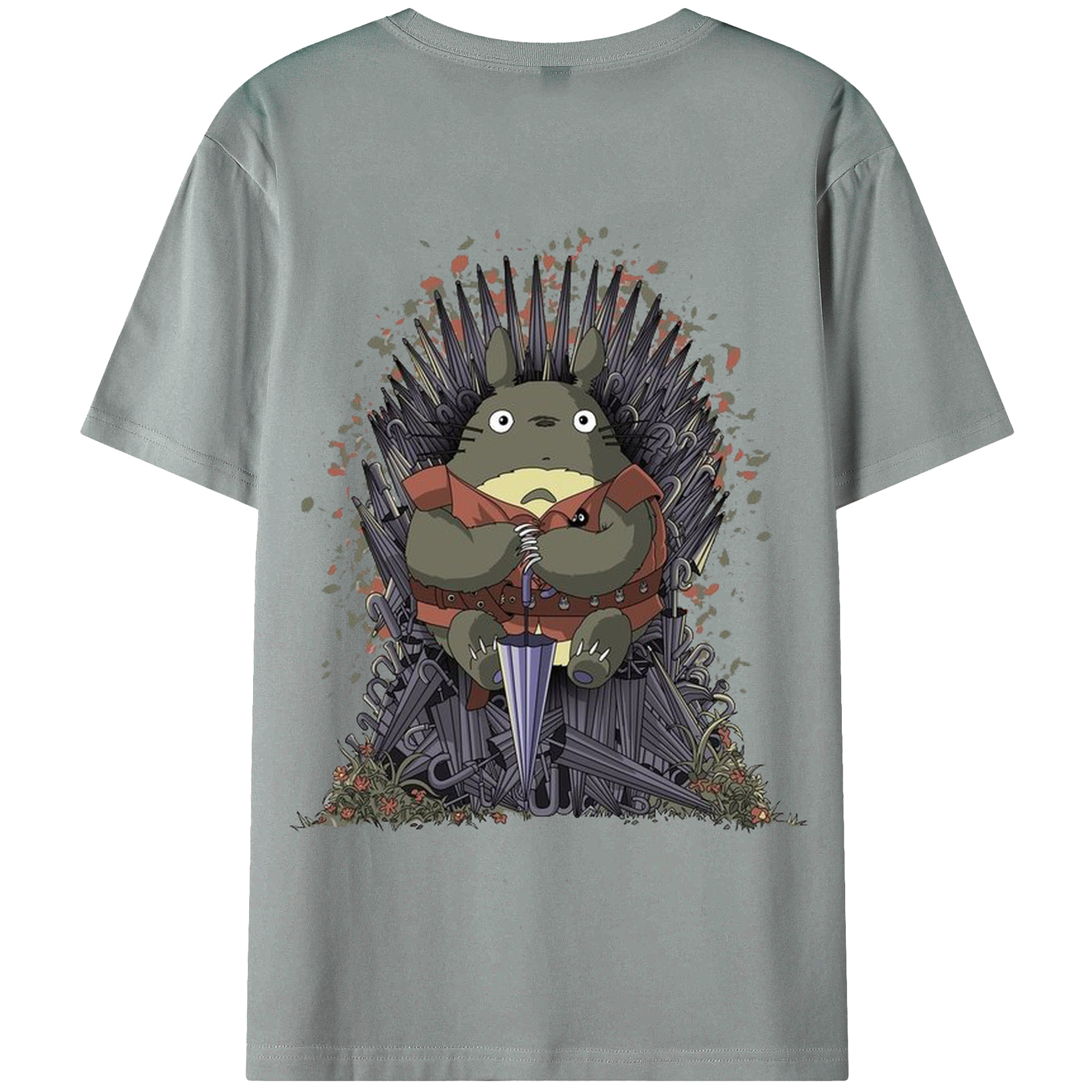 （画像用） となりのトトロ 草壁メイ 草壁サツキ My Neighbor Totoro Satsuki Kusakabe Mei Kusakabe 綿100％ メンズ半袖Tシャツ（バックプリント） 通気性